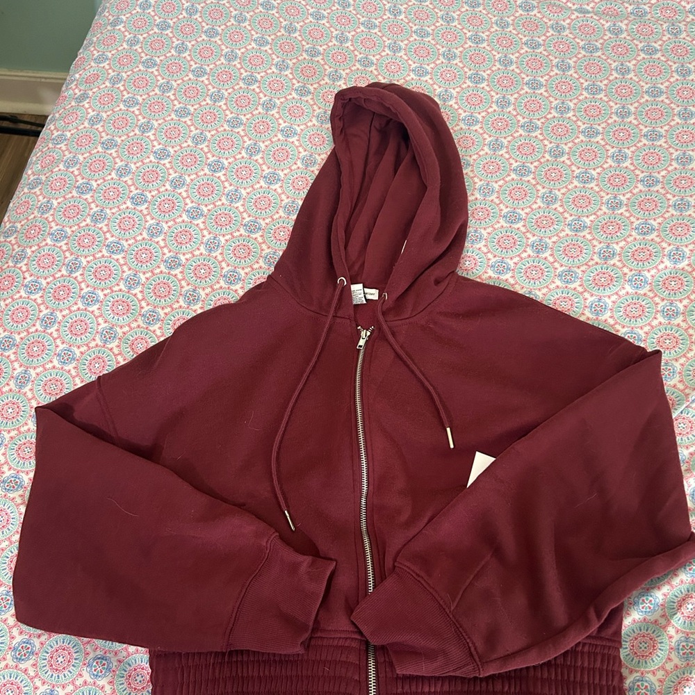 Burgundy Zip-Up Hoodie